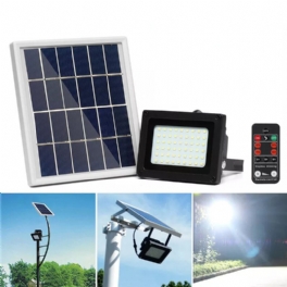 400lm 54 Led Solar Panel Flood Light Spotlight Project Lamp Ip65 Vattentät Utomhus Camping Nödlykta Med Fjärrkontroll