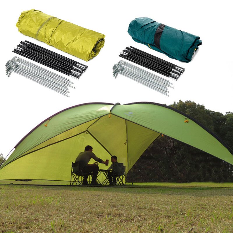 480cm 210t Polyester Triangel Shelter Rv Resetält Uv Vattentätt Canopy Beach Camping Tält Med Förvaringsväska Utomhus