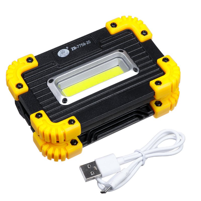 50w Cob Arbetslampa Usb-laddning 3 Lägen Campingljus Floodlight Nödlampa Utomhusresor