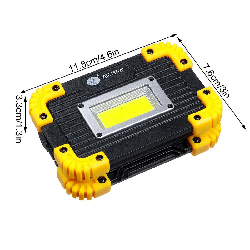 50w Cob Arbetslampa Usb-laddning 3 Lägen Campingljus Floodlight Nödlampa Utomhusresor