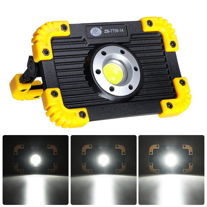 50w Cob Arbetslampa Usb-laddning 3 Lägen Campingljus Floodlight Nödlampa Utomhusresor