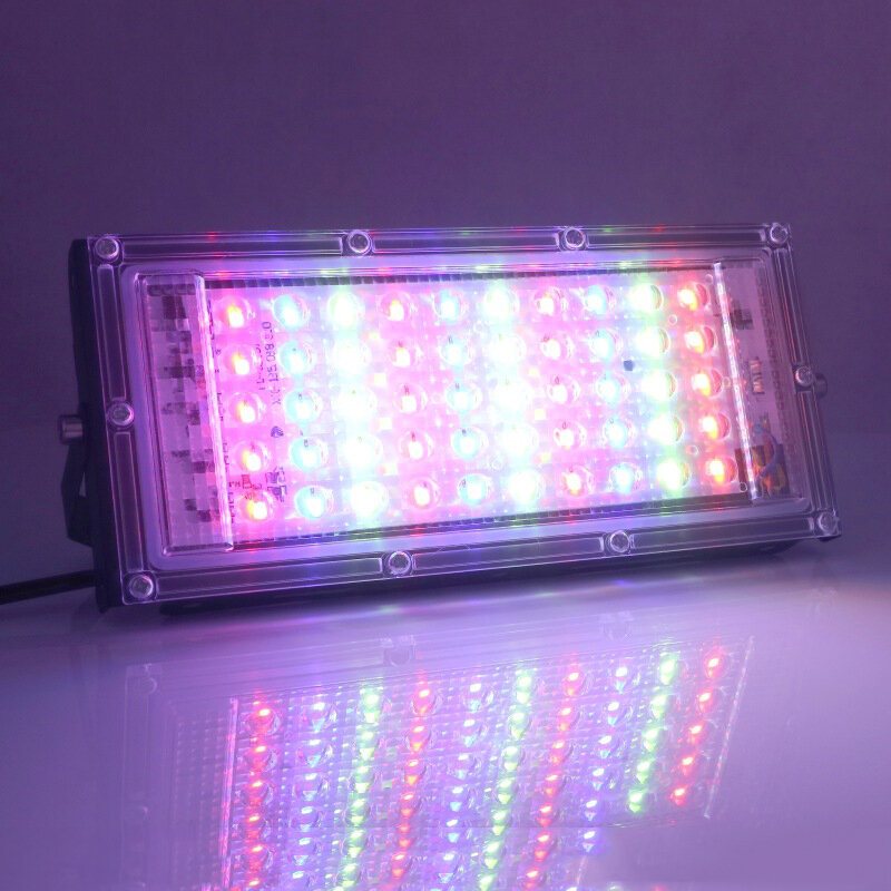 50w Rgb Led Flood Light Ac 220v 230v 240v Utomhus Floodlight Spotlight Ip65 Vattentät Led Street Lamp Landskapsbelysning