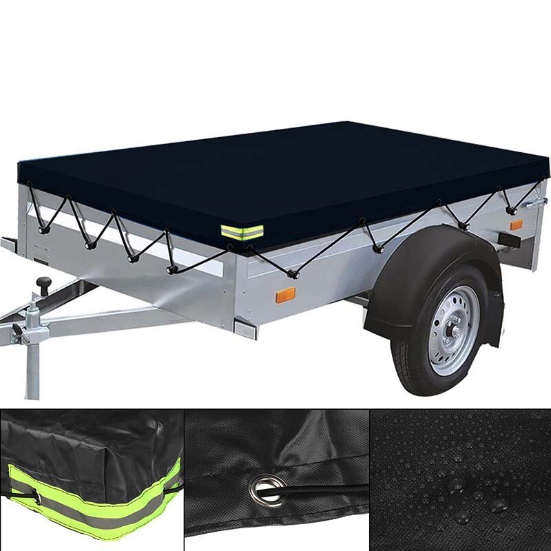 600d Trailer Cover 150-170cm Heavy Duty Pvc Vattentätt Vindtätt Dammskydd Med Gummibälte