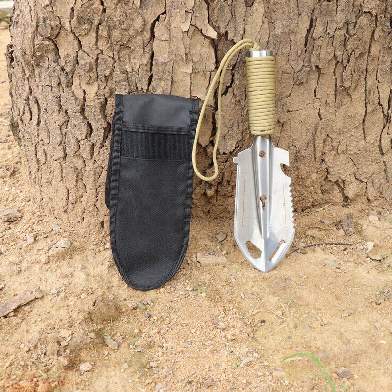 7-i-1 Tactical Shovel Edc Multifunktions Survival Spade Skalare Såg Flasköppnare Skruvmejsel Sexkantsnyckel Camping Nödverktyg