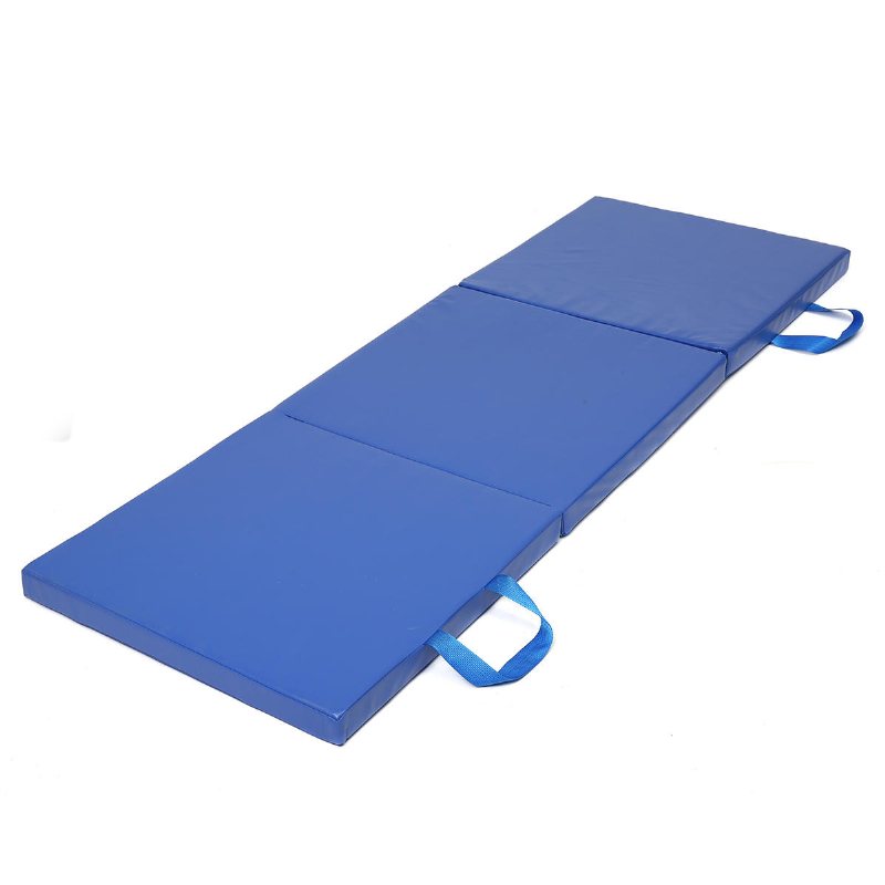 70×23×2tum 3-veck Gymnastikmatta Yoga Träningsgymnastik Bärbar Airtrack Panel Tumlande Klättring Pilates Kudde