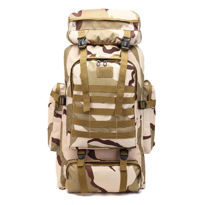 80l Molle Tactical Bag Utomhus Resande Camping Vandring Militär Ryggsäckar Ryggsäck Kamouflageväska