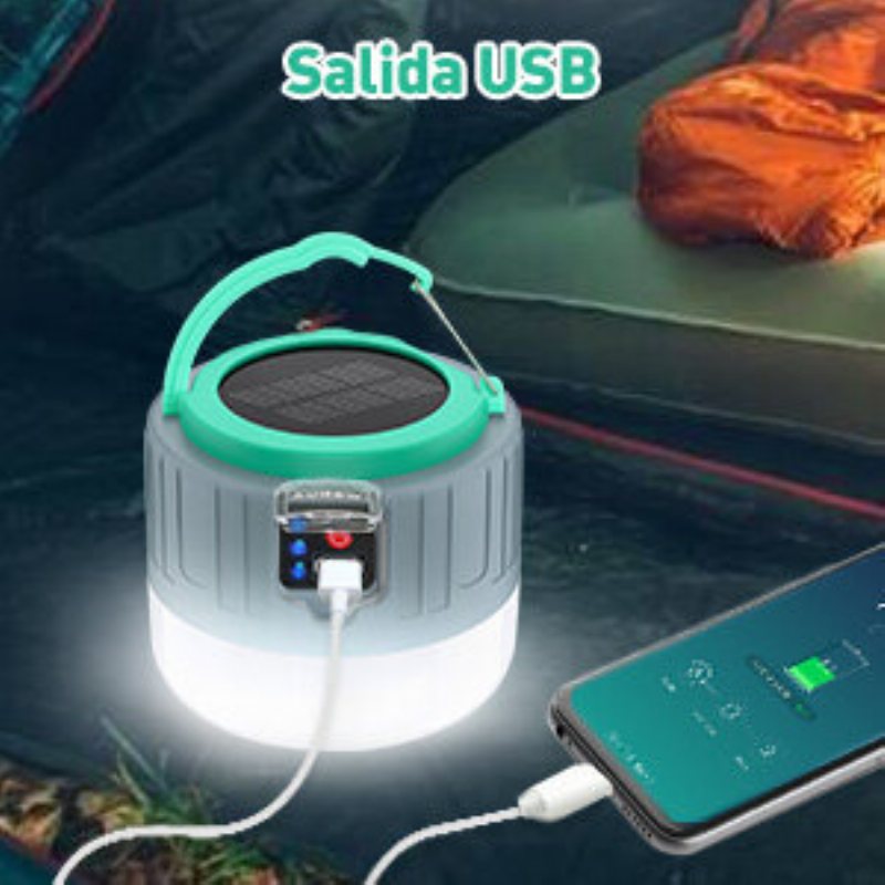 Audew 20leds Usb Uppladdningsbar Solar Camping Light 1800mah Med Fjärrkontroll Med Utgång