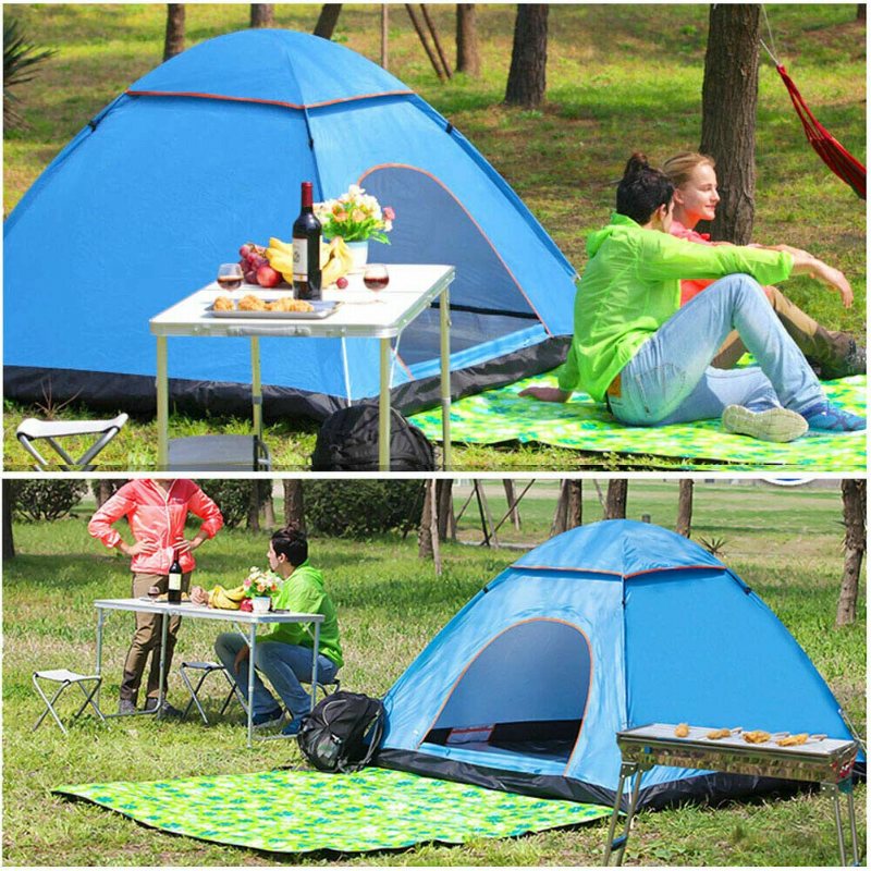 Automatiskt Campingtält Strandtält 2 Personers Tält Instant Pop Up Open Anti Uv Markis Utomhus Solskydd