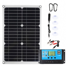 Bärbar 30w 18v Solpanel Multifunktionssolladdarsats Vattentät Nödsolcellsladdning För Utomhusresor Camping Husbil