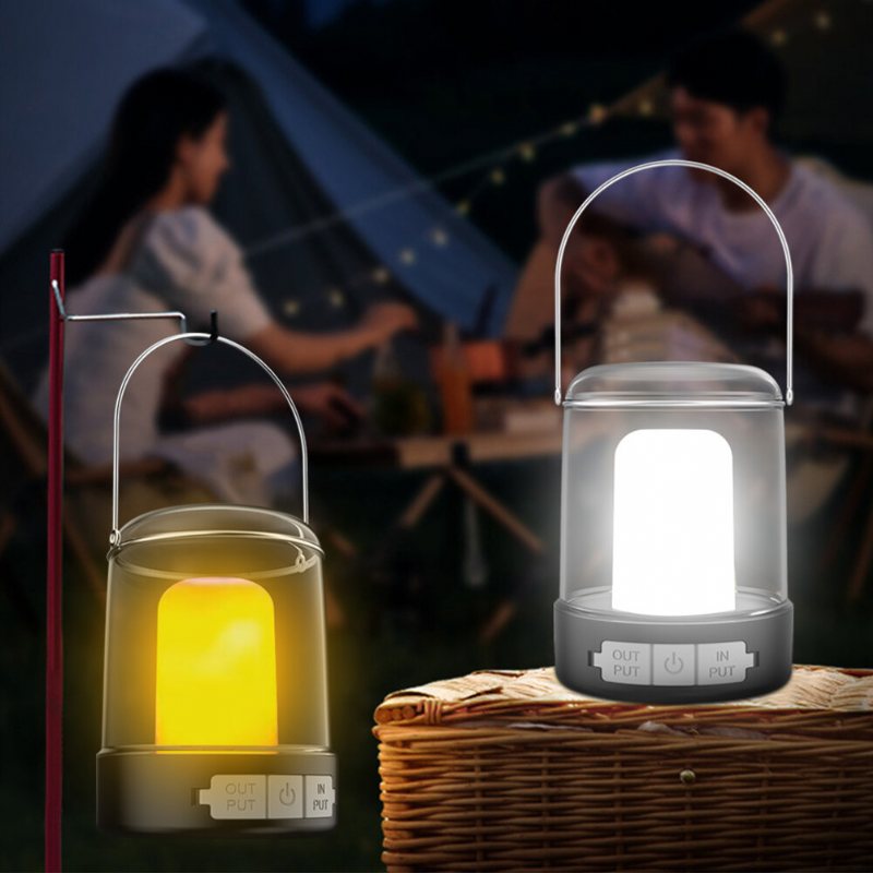 Bärbar Campinglampa Usb Uppladdningsbar Arbetslampa Vattentät Led-lykta Utomhusnödlampa