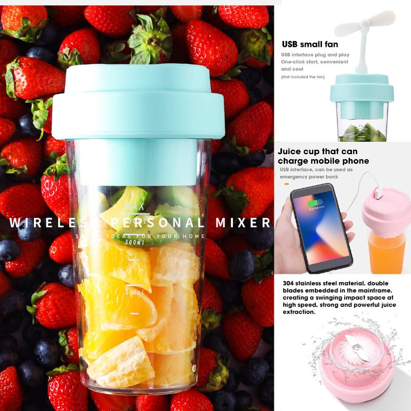 Bärbar Multifunktionell Mini Juice Cup Frukt Elektrisk Juicer