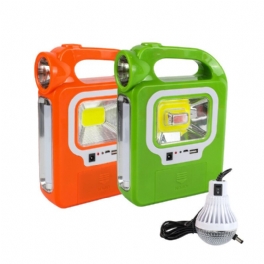 Bärbar Solar Lantern Cob Led Arbetslampa Nödspotlight Usb Uppladdningsbar Handlampa För Utomhusvandring Camping