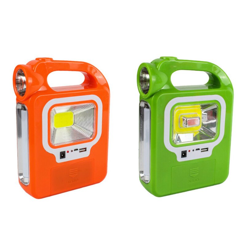 Bärbar Solar Lantern Cob Led Arbetslampa Nödspotlight Usb Uppladdningsbar Handlampa För Utomhusvandring Camping