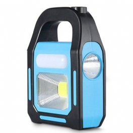 Bärbar Solar Lantern Cob Led Arbetslampa Nödspotlight Usb Uppladdningsbar Handlampa Söklykta För Utomhusvandring Camping