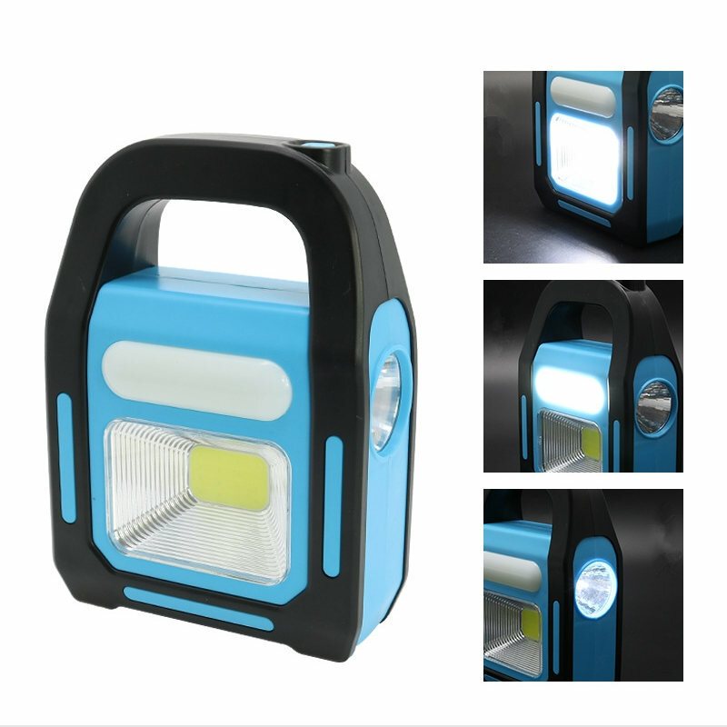 Bärbar Solar Lantern Cob Led Arbetslampa Nödspotlight Usb Uppladdningsbar Handlampa Söklykta För Utomhusvandring Camping