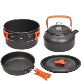 Camping Köksredskap Kit Utomhus Aluminium Matlagningsset