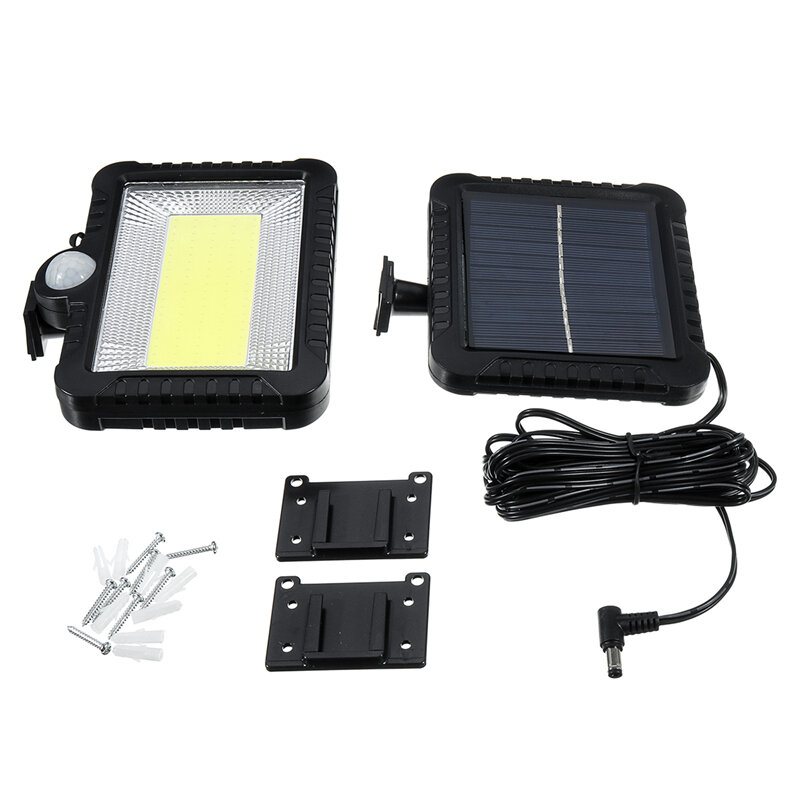 Cob 100led Ljus 30w 600lumen Ip65 Solar Lampa Utomhus Park Yard Trädgårdslampa Camping Light Arbetsljus