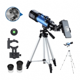 Eu Direct Aomekie 40070 66x Hd Astronomical Telescope 70mm Refractor Resande Okular 3x Barlow Lens Finderscope Med Stativtelefonadapter