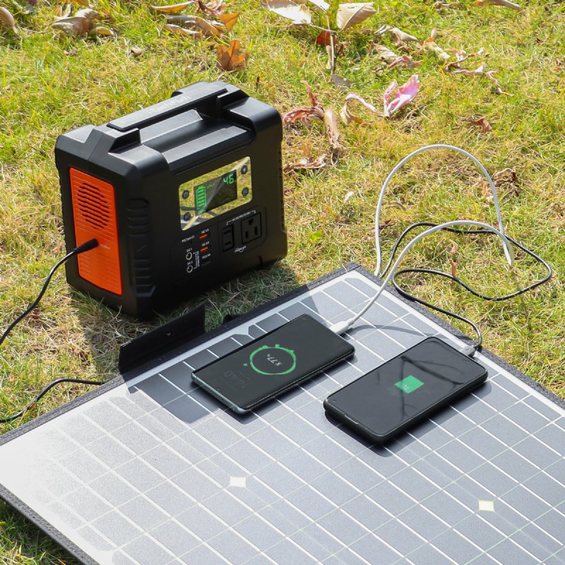 Eu/us Direct Flashfish 100w 18v Bärbar Solpanel 5v Usb Vikbara Solceller Utomhusströmförsörjning Camping Trädgård För Kraftstation