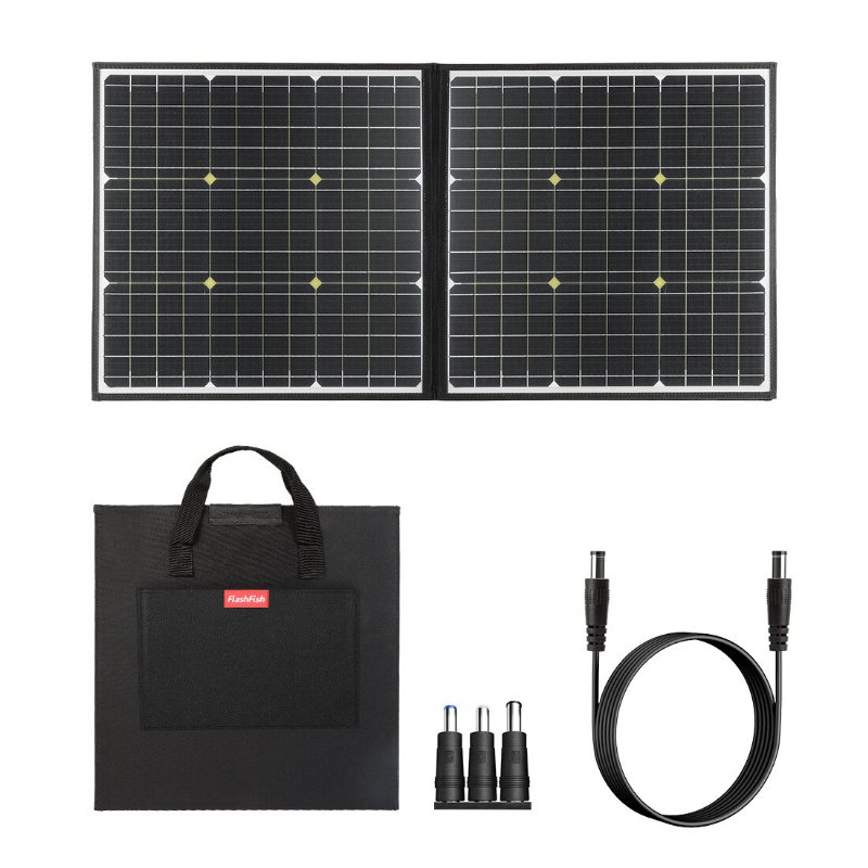 Eu/us Direct Flashfish 100w 18v Bärbar Solpanel 5v Usb Vikbara Solceller Utomhusströmförsörjning Camping Trädgård För Kraftstation