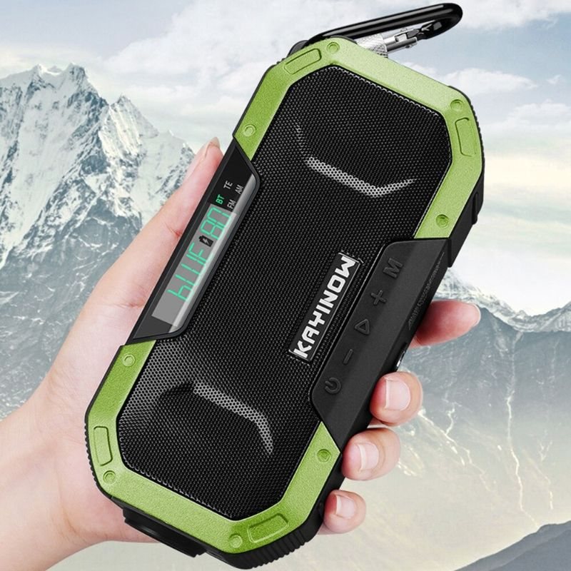 Handvev Radio Solar Power Bank Laddare Flash Light