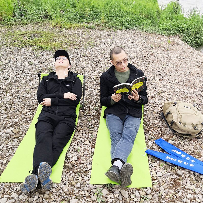 Hopfällbar Stol Lazy Soffa Bärbar Strandloungestol Utomhuscamping Trädgårdssits