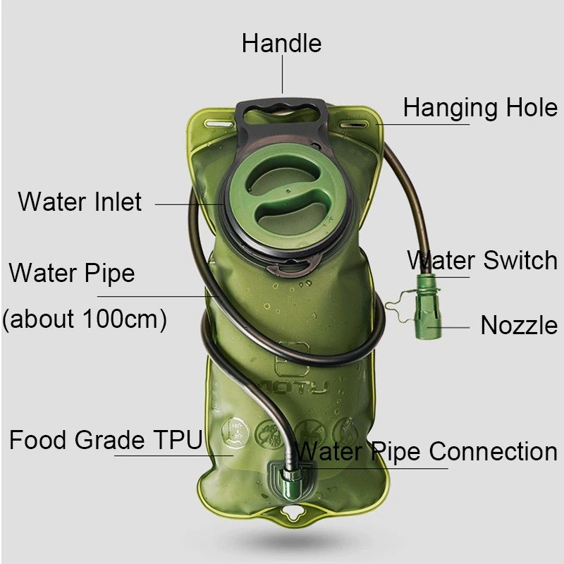 Hydration Bladder 2 Liter Lätt Campingvattenväska