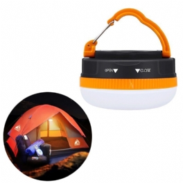 Led Campinglykta Bärbar Tältlampa Med Infällbar Krok Och 5 Ljuslägen