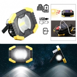 Led Cob-lampa Solar Camping Light Tält Lykta Usb Uppladdningsbar Bärbar Arbetslampa Ip65 Vattentät Strålkastare