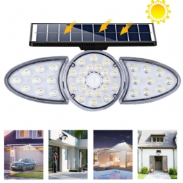 Led Solar Vägglampa Justerbart Huvud Ip65 Vattentätt Super Bright Body Sensor Light Spotlight För Utomhusträdgård