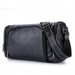 Män Äkta Läder Vintage Axelväska Pack Crossbody Messenger Gym Pouch Sports Travel