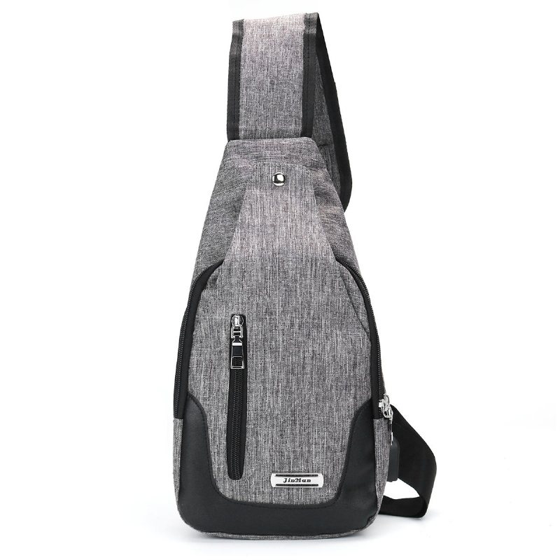 Män Usb Stöldskydd Bröstväska Crossbody Messenger Shoulder Ryggsäck Sling Pack Sports Travel