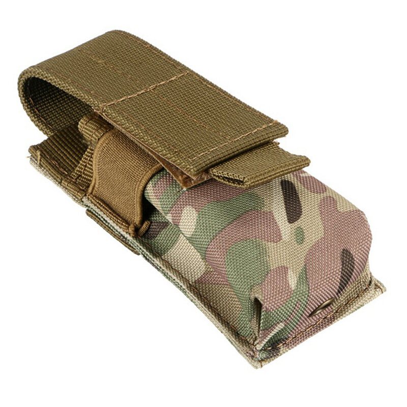 Nylon Single Mag Pouch Infoga Ficklampa Combo Clip Carrier För Duty Bälte Jakt Gun Tillbehör