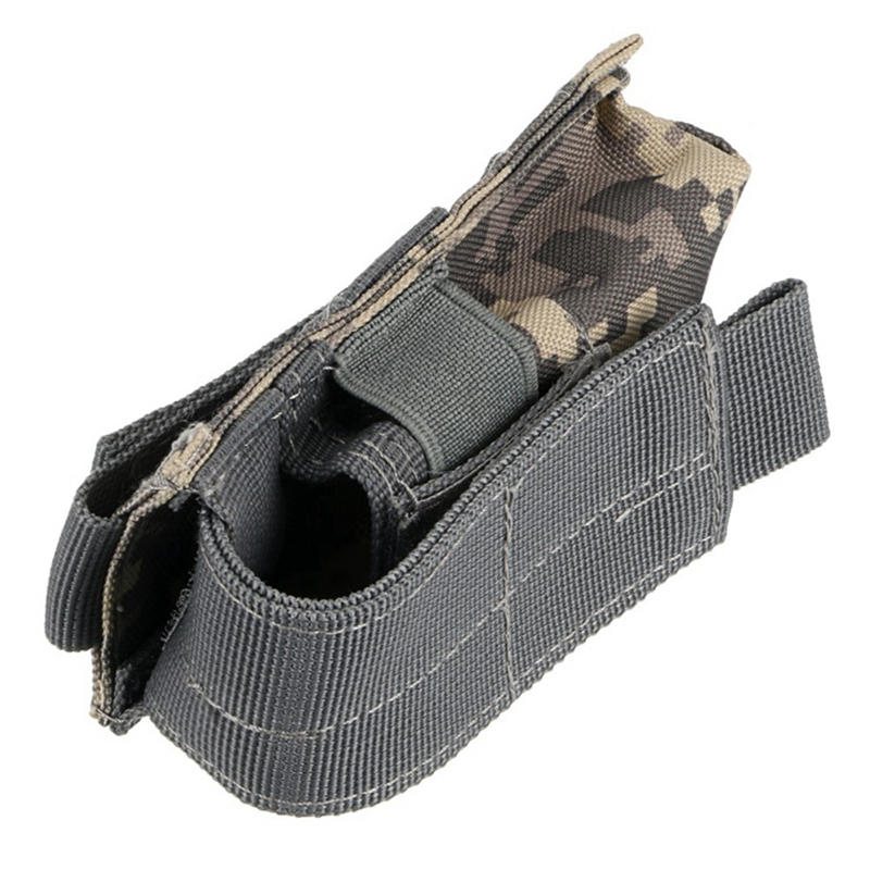 Nylon Single Mag Pouch Infoga Ficklampa Combo Clip Carrier För Duty Bälte Jakt Gun Tillbehör