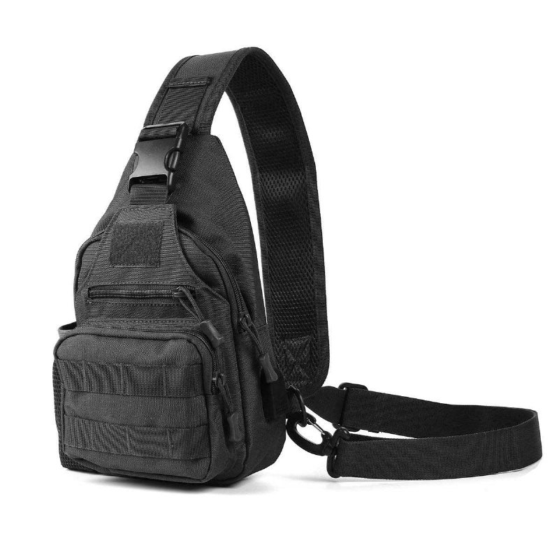 Oxford Cloth Tactical Bag Usb Laddningsbröstväska Klättervandringsaxelväska