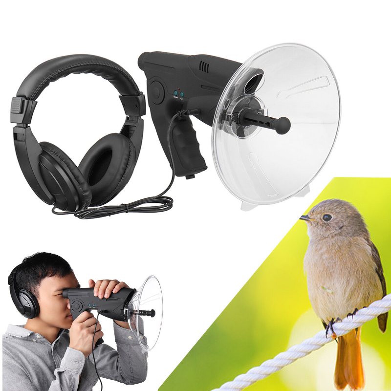 Parabolisk Mikrofon Monocular X8 Ear Long Range Birds Listening Telescope 200m