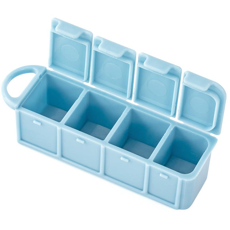 Pp Travel Portable Pill Case 4-fack Box Tablett Förvaring Organizer Behållare