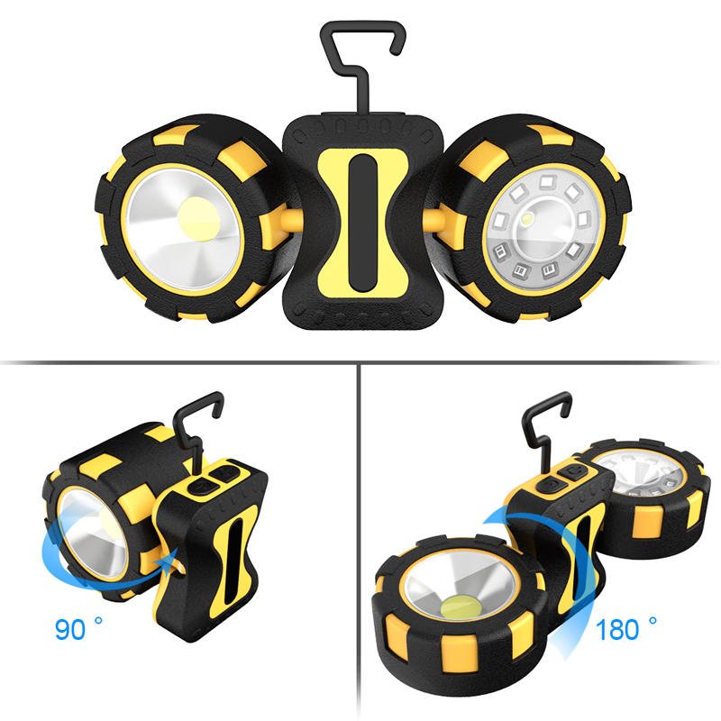 Sl11 500 Lumen 10w Cob Led-campingljus Dubbelhuvud Magnetisk Anslutning 4 Lägen Nödficklampa Söklykta