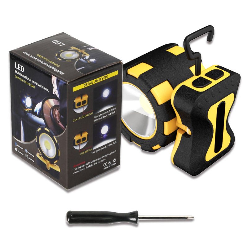 Sl11 500 Lumen 10w Cob Led-campingljus Dubbelhuvud Magnetisk Anslutning 4 Lägen Nödficklampa Söklykta