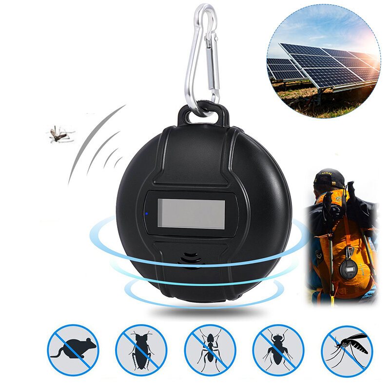 Solar Ultrasonic Anti Mosquito Tools Elektronisk Bugg Insekt Myggskydd Bärbar Kompass För Utomhusklättring Resor