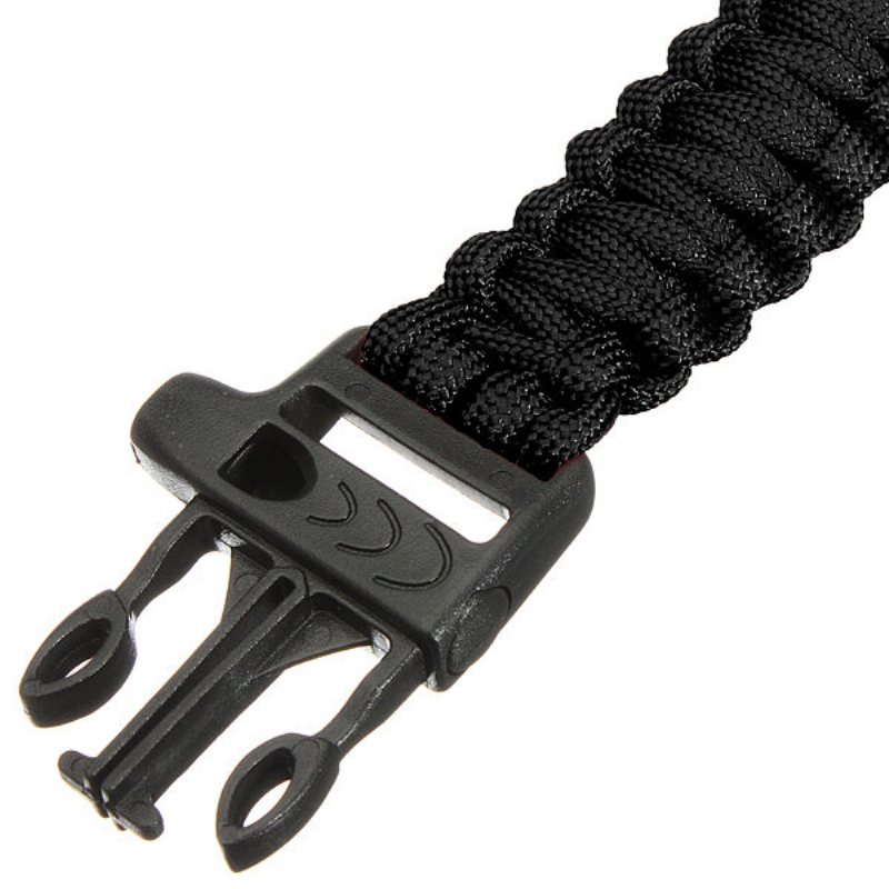 Survival Paracord Armband Whistle Luminous Military Watch Wrist