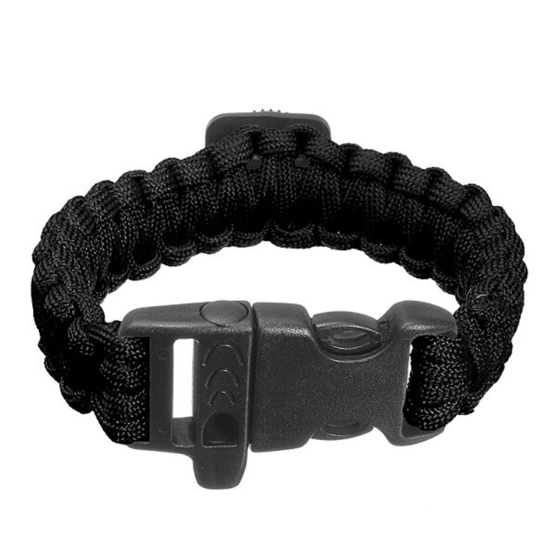 Survival Paracord Armband Whistle Luminous Military Watch Wrist