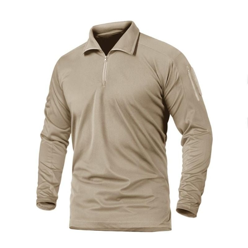 Tactical Shirt Långärmad Hunting Pullover Med Blixtlåskrage