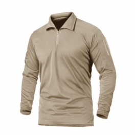 Tactical Shirt Långärmad Hunting Pullover Med Blixtlåskrage