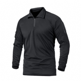 Tactical Shirt Långärmad Hunting Pullover Med Blixtlåskrage