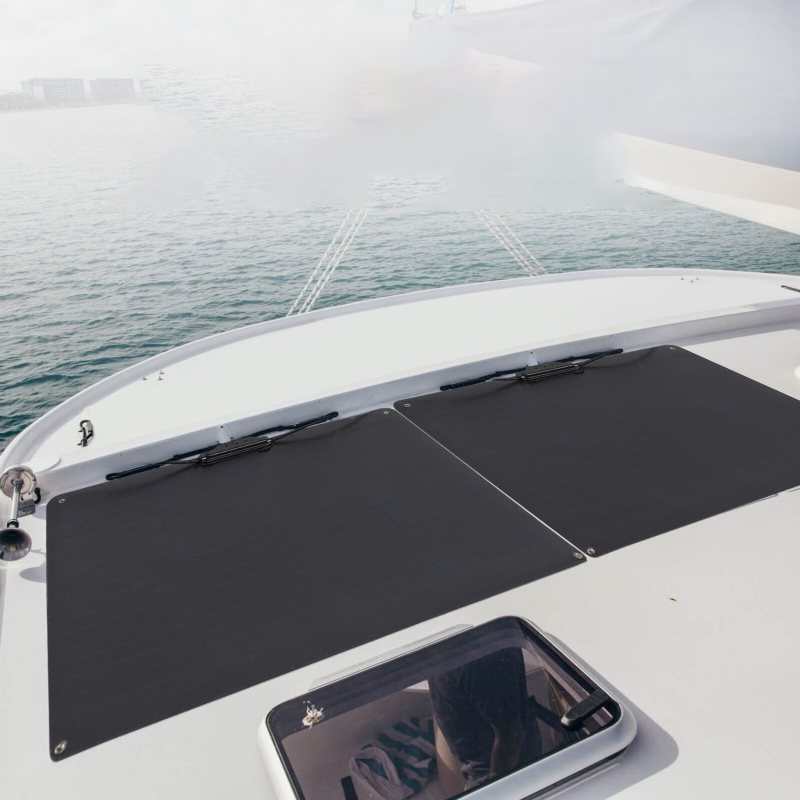 Us Direct Atem Power 55w 12v Monokristallin Flexibel Solpanel 245° Böjbar 19.69*26.77tum Bärbar Solladdare Med Ojämna Ytor Lättviktsför Husbil Tält Takbåtshytt Marine Camping