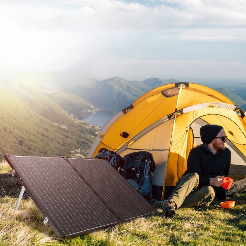 Us Direct Atem Power Ap-fold-fles 200w Monokristallin Solpanel Utan Glas Bärbar Solarresväska Utrustad Med 20a Mppt-kontroller För 12v Batterier Rv Camping