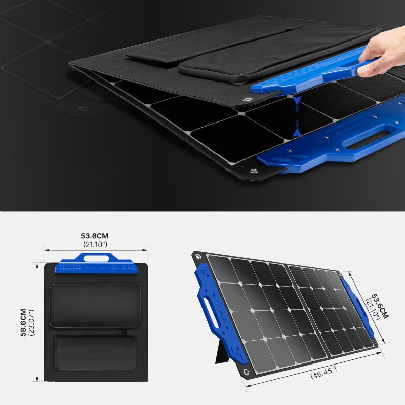 Us Direct Atem Power Ap-spsp-ufa 100w Bärbar Solpanel Monokristallina Solceller Vikbar Resväska Solladdare Kompatibel Med Generatorer Kraftstation För Husbil Utomhuscamping