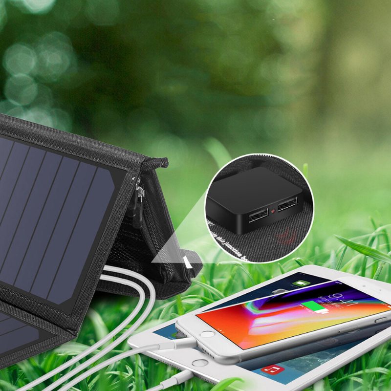 Us Direct Choetech 19w Solpanel Dubbel Usb-port Vattentät Lätt Telefonladdare Utomhus Camping Resor