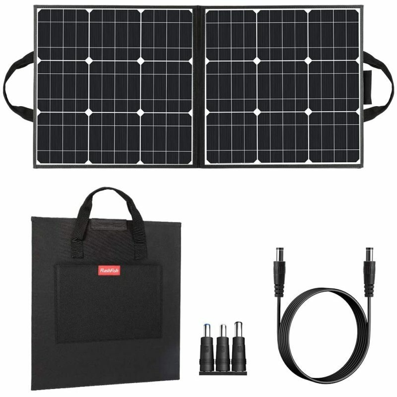 Us Direct Flashfish 50w 18v Bärbar Solpanel Vikbar Solar Laddare För Camping Power Generator